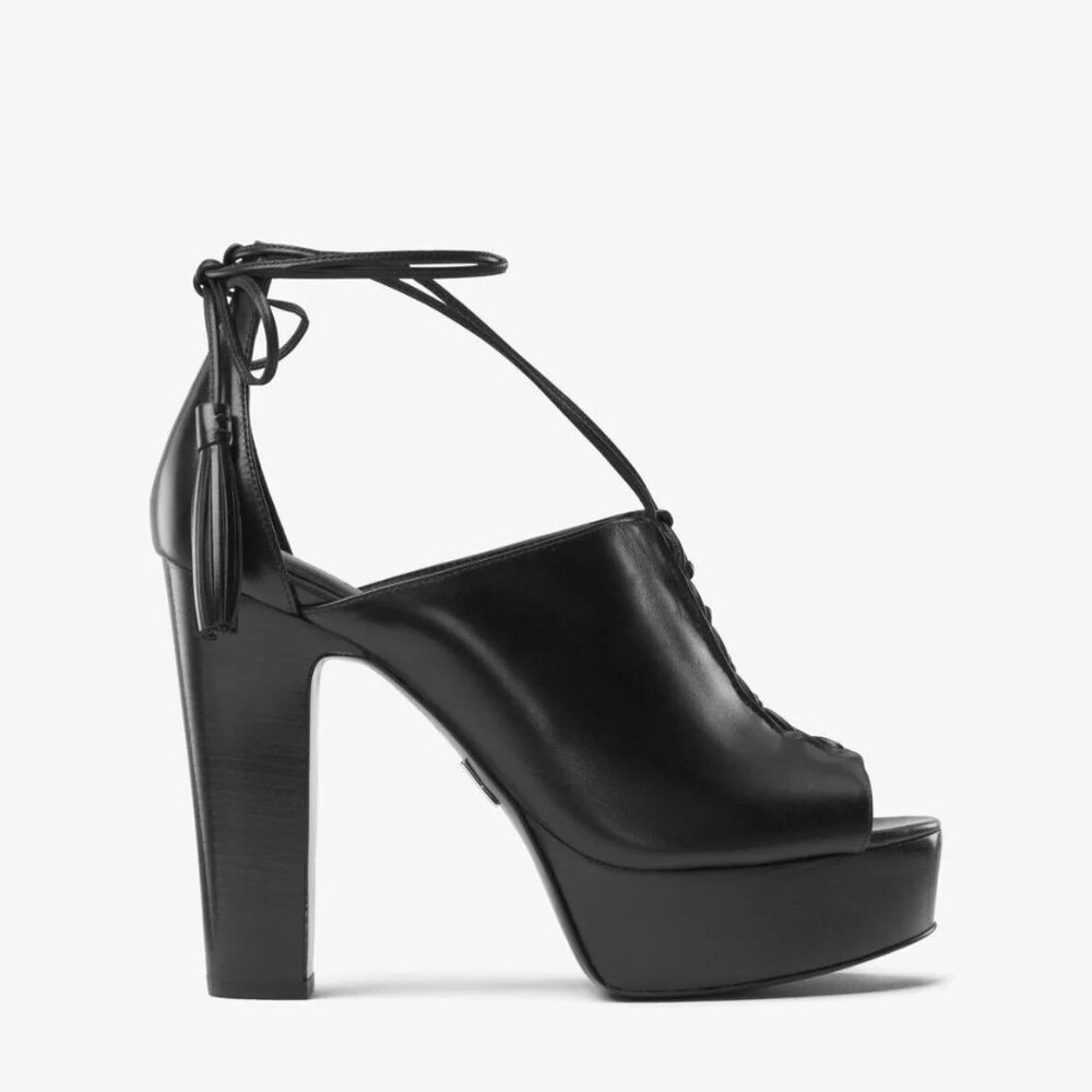 MICHAEL KORS COLLECTION-Sylvan Gladiator Sandals-Black Leather-Size 39/8.5-NEW